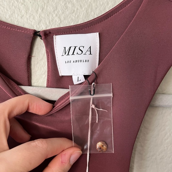 NWT Misa Los Angeles Lyra Cut Out Jersey Knit Maxi Dress in Cocoa Womens Size L - Picture 7 of 14